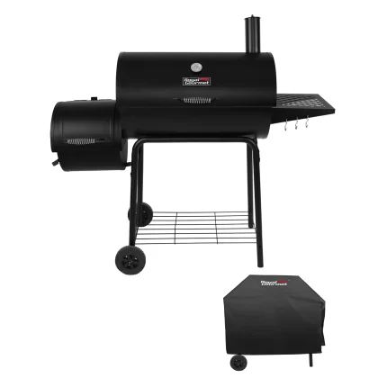 Royal Gourmet 30" CC1830RC Barrel Charcoal Grill with 811 Square Inches Offset Smoker, with Cover