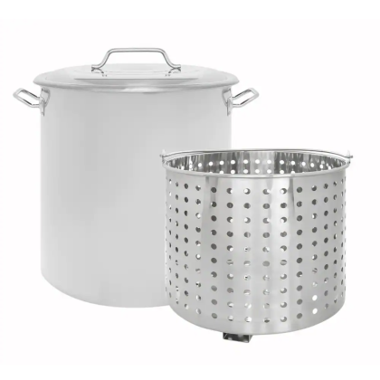 Concord 80 qt. Stainless Steel Stock Pot with Steamer Basket Boiler Pot