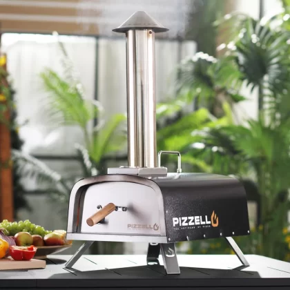 Black Stainless Steel Built-In Propane Pizza Oven