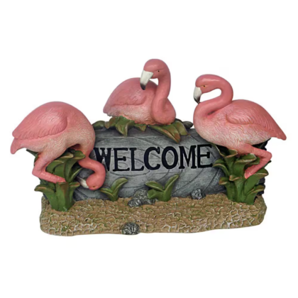 Design Toscano 9.5 in. H Pink Flamingo Welcome Statue