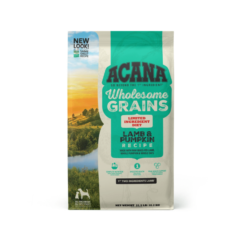 Acana Wholesome Grains Lamb And Pumpkin Recipe Dry Dog Food, 22.5 Lbs