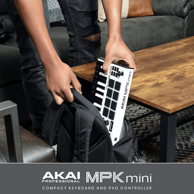 AKAI Professional MPK Mini MK3, 25 Key USB MIDI Keyboard Controller, MIDI Keyboard Only, White