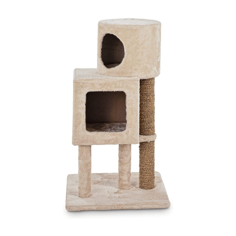 Animaze Double Cat Condo with Scratching Post, 19" L x 19" W x 33" H