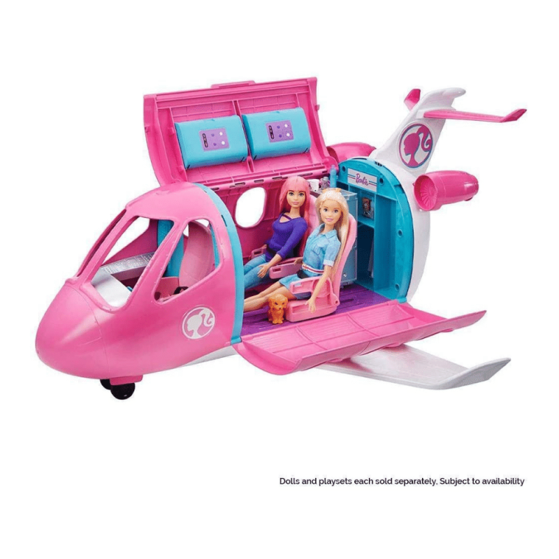 Barbie Dreamplane Transforming Playset, Working Overhead Compartments, 15+ Pieces