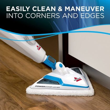 Bissell PowerEdge Lift Off Hard Wood Floor Cleaner, Steam Mop With Microfiber Pads, White/Blue