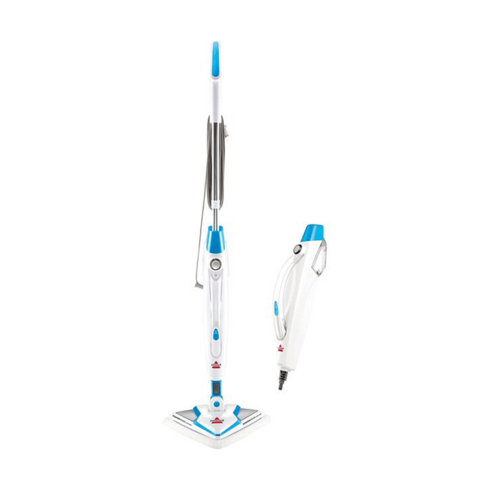 Bissell PowerEdge Lift Off Hard Wood Floor Cleaner, Steam Mop With Microfiber Pads, White/Blue