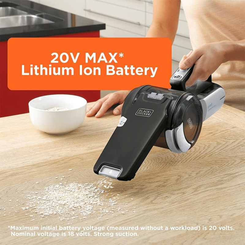 Black + Decker 20V Max Handheld Vacuum, Cordless, Grey (BDH2000PL)