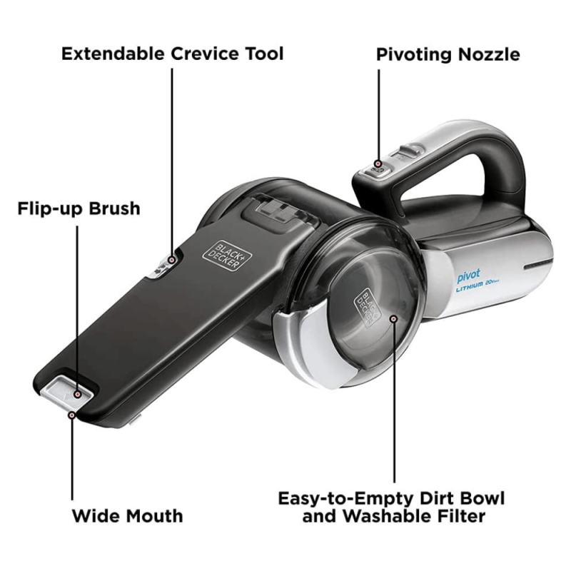 Black + Decker 20V Max Handheld Vacuum, Cordless, Grey (BDH2000PL)