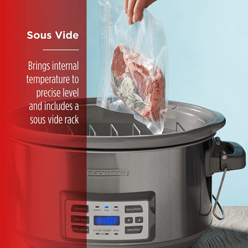 Black + Decker SCD7007SSD 7-Quart Digital Slow Cooker with Temperature Probe and Precision Sous-Vide