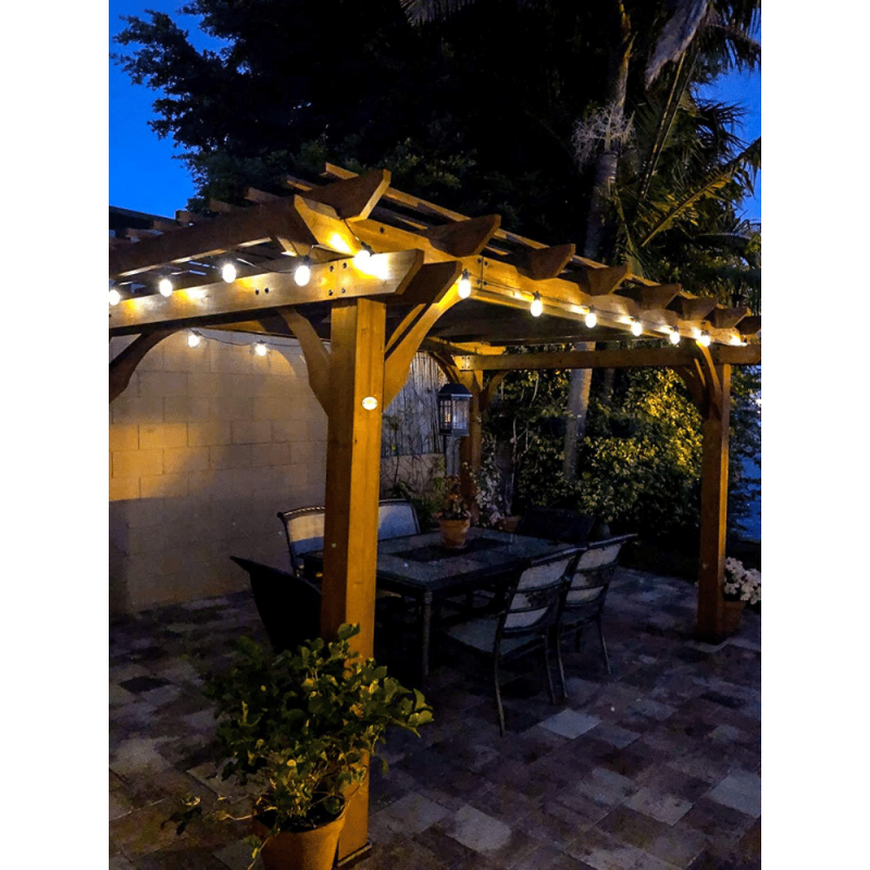 Brightech Ambience Pro Waterproof Solar Powered Outdoor String Lights, 48 Ft, Warm White