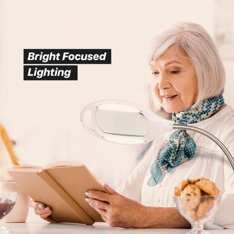 Brightech LightView Pro 5 Diopter (2.25x) Full Page Magnifying Floor Lamp, Hands-Free Magnifier with Bright LED Light