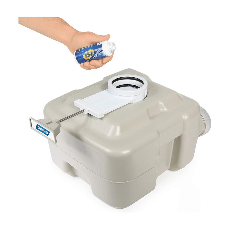 Camco 41541 Portable Travel Toilet-Designed, 5.3 Gallon , White
