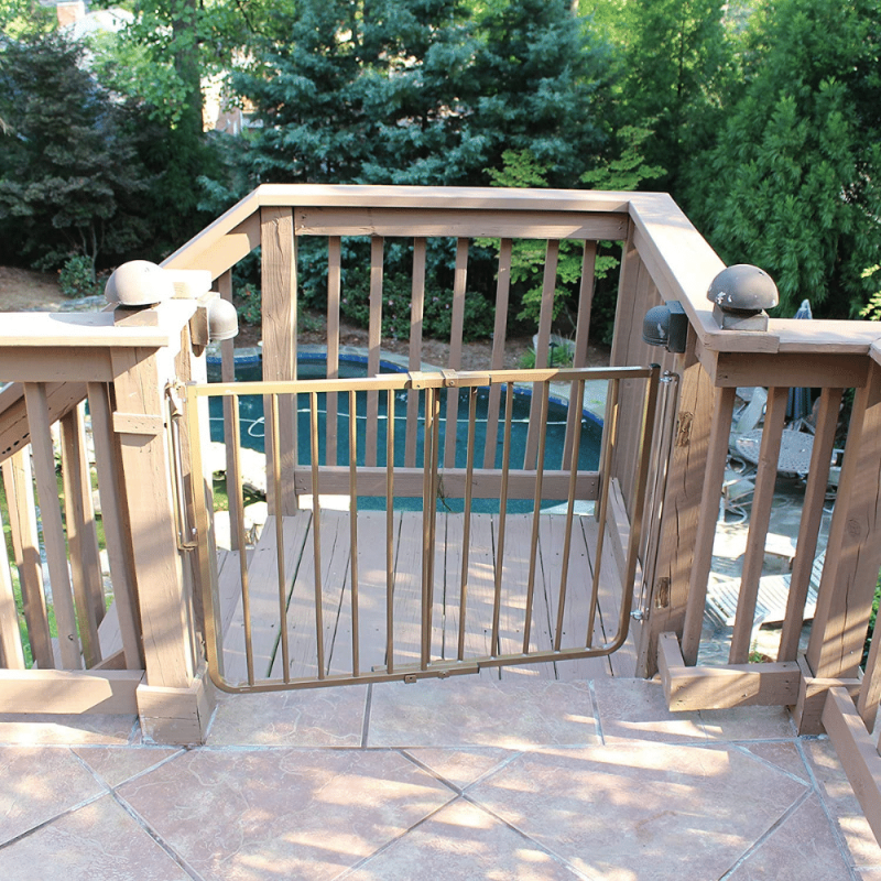 Cardinal Gates Stairway Special Outdoor Gate in Brown