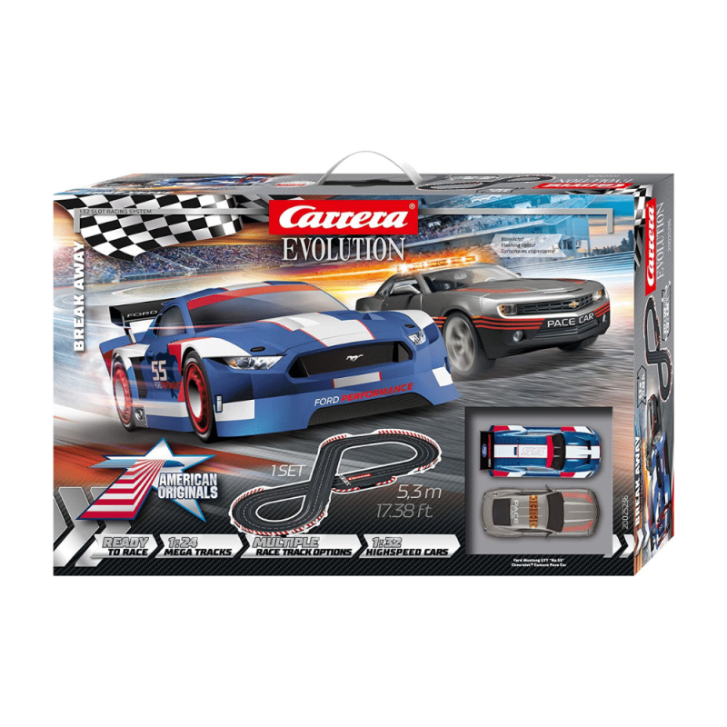 Carrera Evolution Slot Car Racing Track Set 1:32 Scale Includes 2 Dual-Speed Controllers