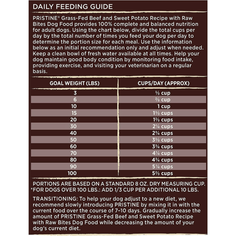 Castor & Pollux Pristine Grain Free Grass-Fed Beef and Sweet Potato Recipe with Raw Bites Dry Dog Food, 18 Pounds