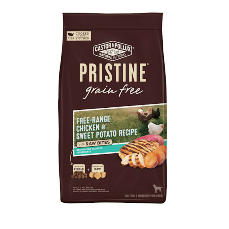 Castor & Pollux Pristine Grain Free Free-Range Chicken Sweet Potato Recipe With Raw Bites Dry Dog Food, 18 Lbs