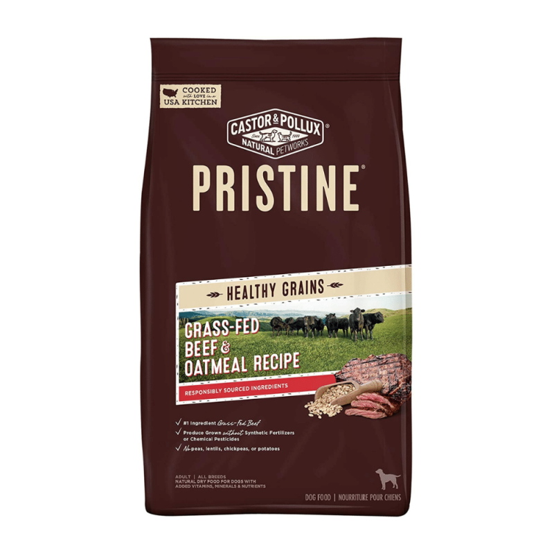 Castor & Pollux Pristine Grass-Fed Beef & Oatmeal Recipe Dry Dog Food, 18 Pounds