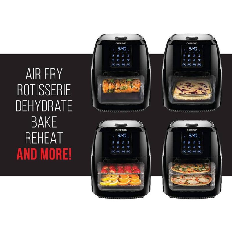 Chefman 6.3 Quart Digital Air Fryer With Rotisserie And Dehydrator Function