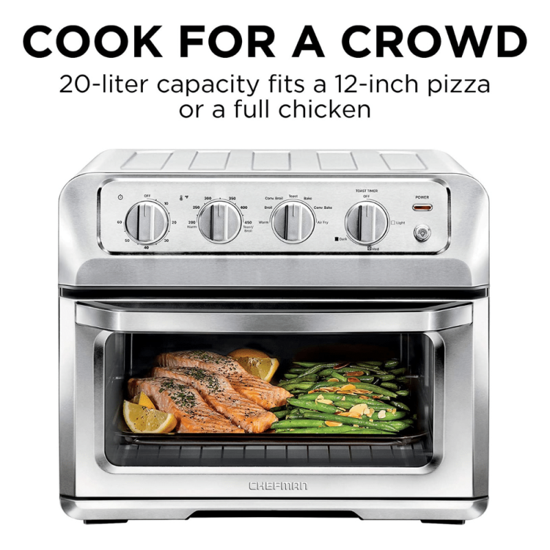 Chefman Air Fryer Toaster Oven XL 20l, Healthy Cooking & User Friendly, Analog