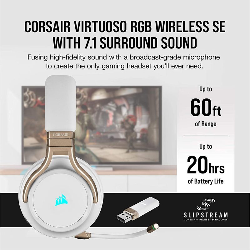 Corsair Virtuoso RGB Wireless Gaming Headset With Broadcast Quality Microphone