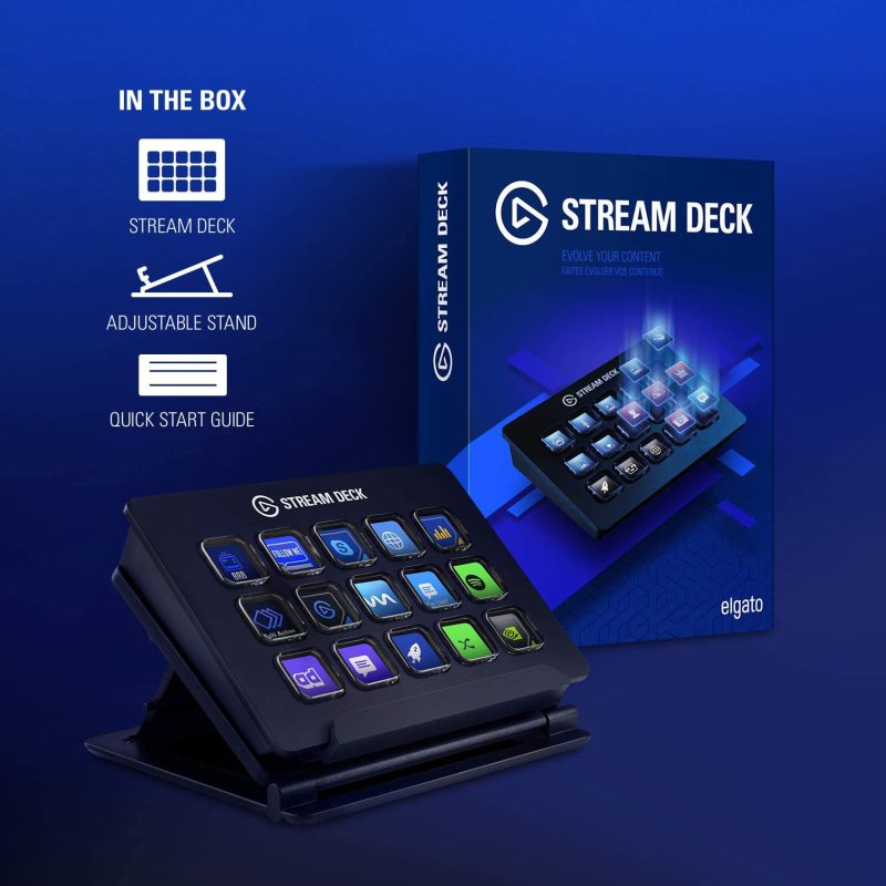 Elgato Stream Deck, Live Content Creation Controller with 15 Customizable LCD Keys