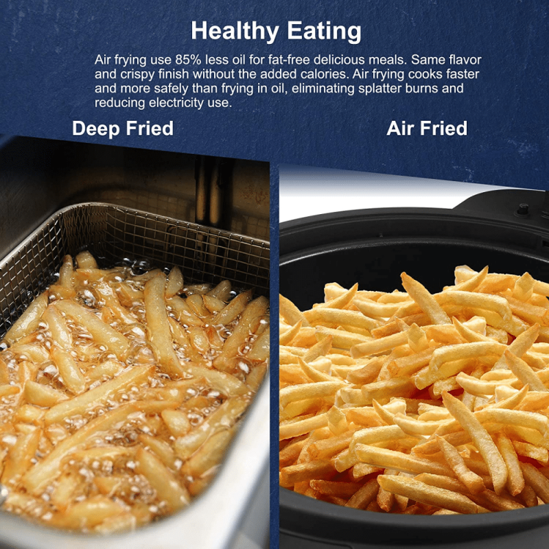 Elite Gourmet EAF4700 Digital 5Qt Air Fryer, Sears, Bakes, Roasts, Top & Bottom Heating Oil-Less Healthy Cooker