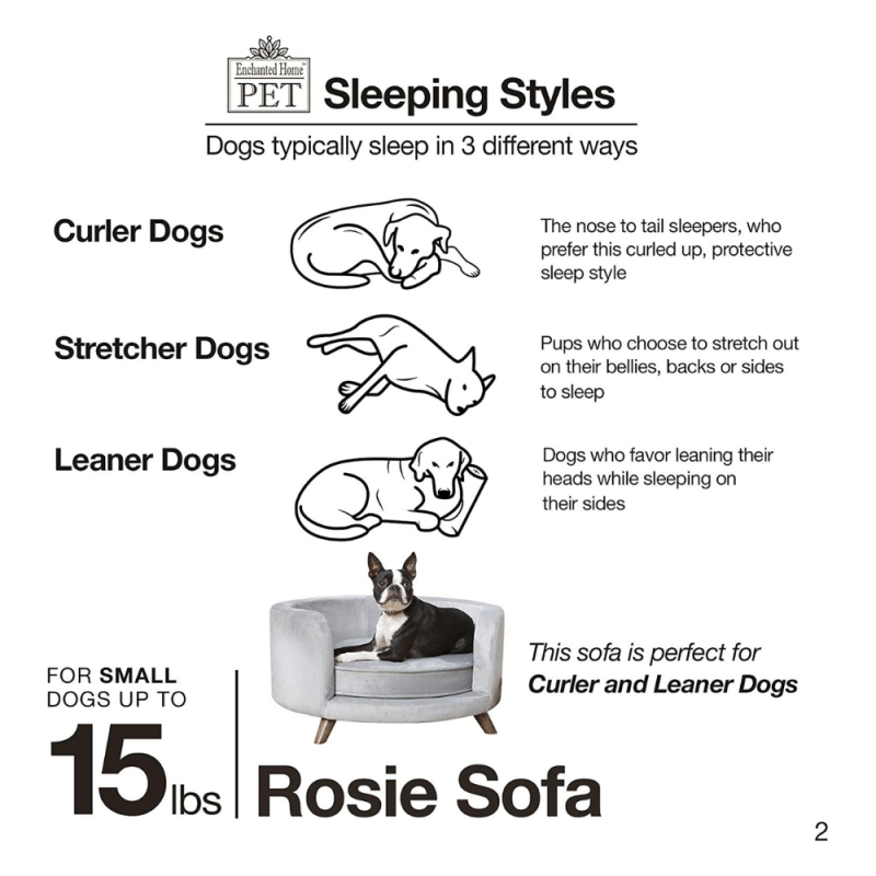 Enchanted Home Pet Rosie Sofa - Grey, Medium (CO3201-18GRY)