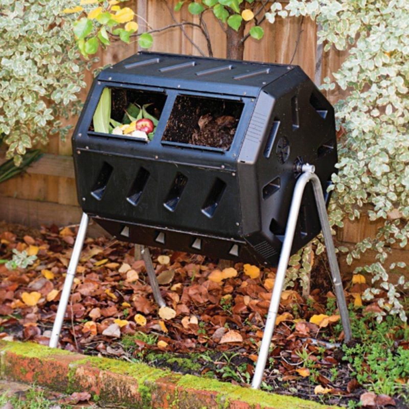 FCMP Outdoor IM4000 Tumbling Composter, 37 Gallon, Black