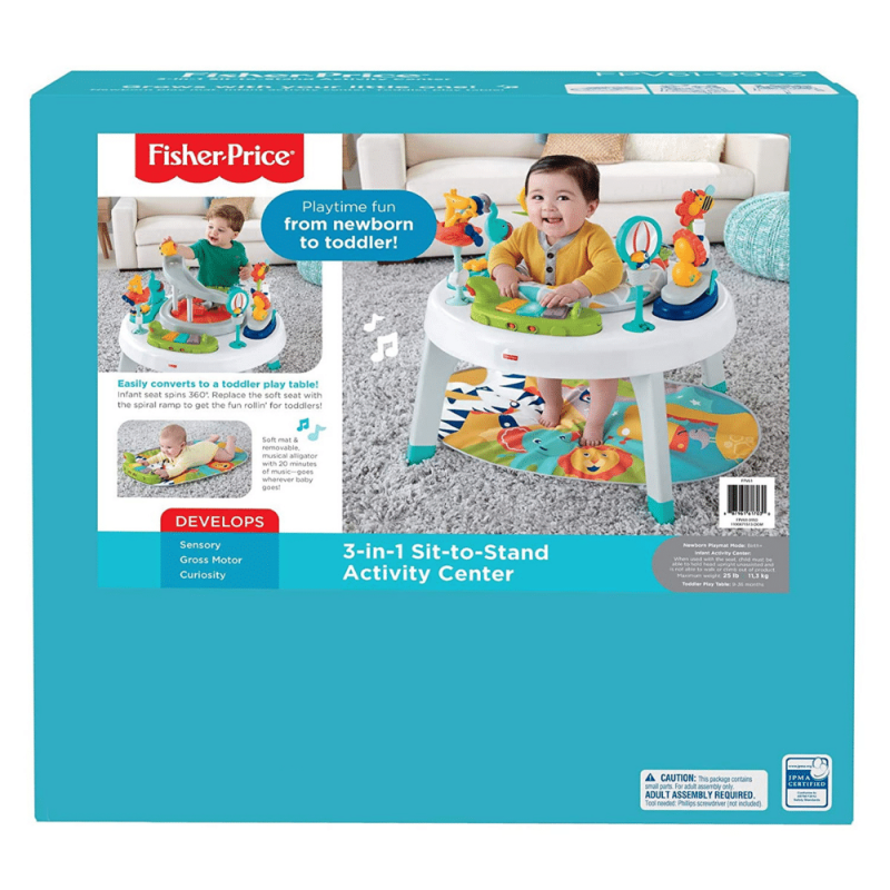 Fisher-Price Sit-To-Stand, 3-In-1 Entertainer Converts From Newborn Mat And Infant Activity Center To Toddler Play Table