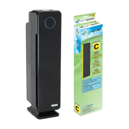 GermGuardian Elite 4 In 1 Air Purifier Tower With HEPA Filter, UVC Sanitizer
