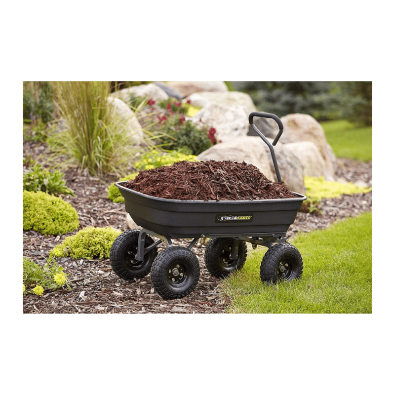 Gorilla Carts Poly Garden Dump Cart with Steel Frame and 10-in. Pneumatic Tires/ 600-Pound Capacity