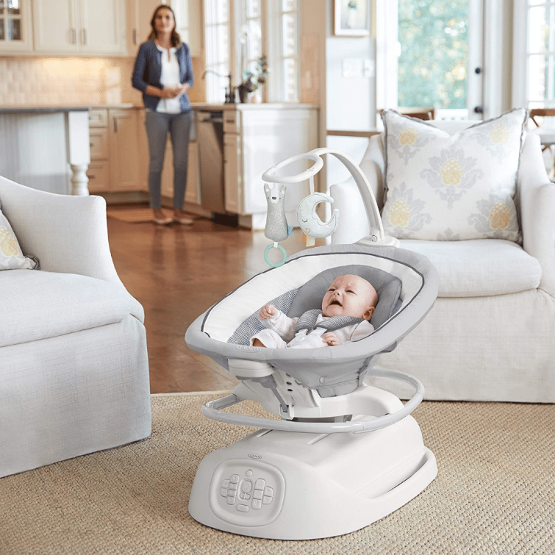 Graco Sense2Soothe Baby Swing with Cry Detection Technology, Sailor