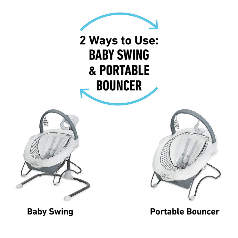 Graco Soothe And Sway LX Baby Swing with Portable Bouncer, Camila