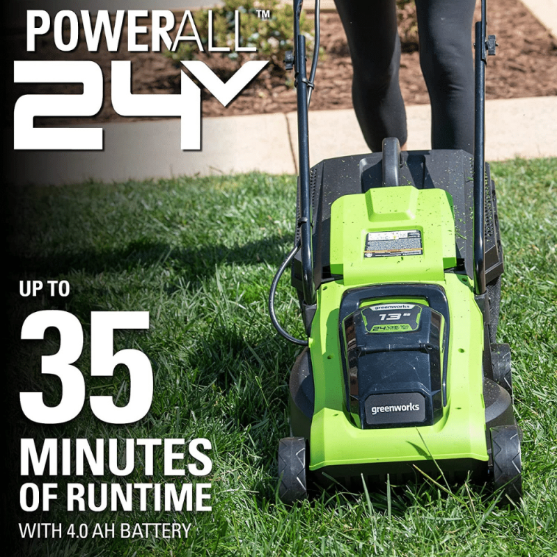 Greenworks 24V 13-Inch Cordless (2-In-1) Push Lawn Mower