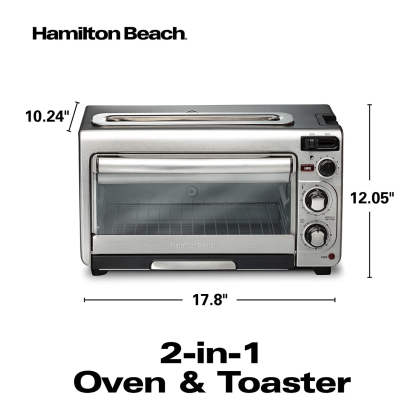 Hamilton Beach 2 In 1 Countertop Oven And Long Slot Toaster