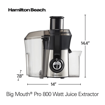 Hamilton Beach Juicer Machine, Big Mouth Large 3Inch Feedchute, Silver