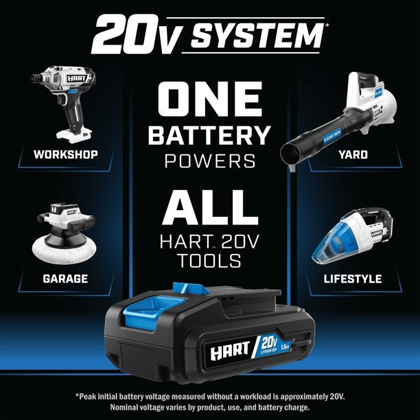 Hart 20-Volt Cordless 1/2-Inch Drill And Led Light Kit With 14-Piece Accessory Kit