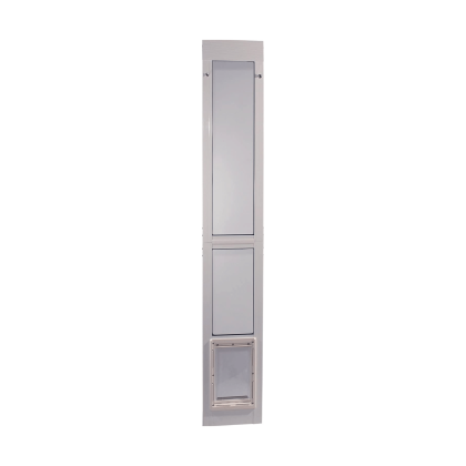 Ideal Pet Modular Aluminum Pet Patio Door With Single Pane Glass And Clear Flexible Flap