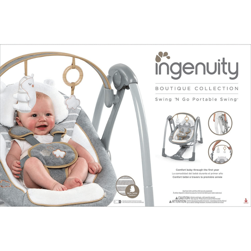 Ingenuity Boutique Collection Swing And Go Portable Swing, Bella Teddy