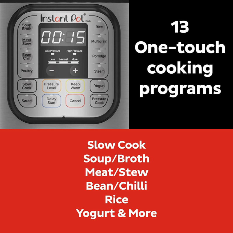 Instant Pot Duo 7-in-1 Electric Pressure Cooker, Slow Cooker, Rice Cooker, Steamer, Sauté, Yogurt Maker, Warmer & Sterilizer