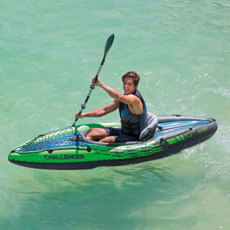 Intex Challenger K1 Inflatable Kayak With Oar And Hand Pump