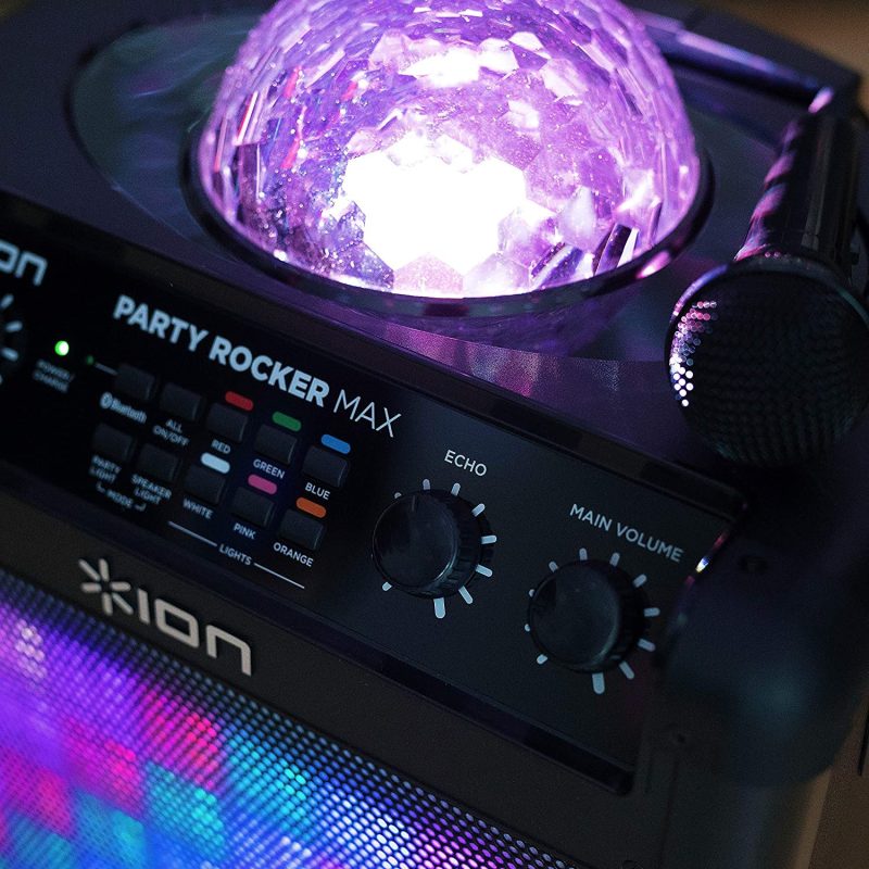 Ion Audio Party Rocker Max, 100W Portable Wireless Bluetooth Speaker and Karaoke Centre