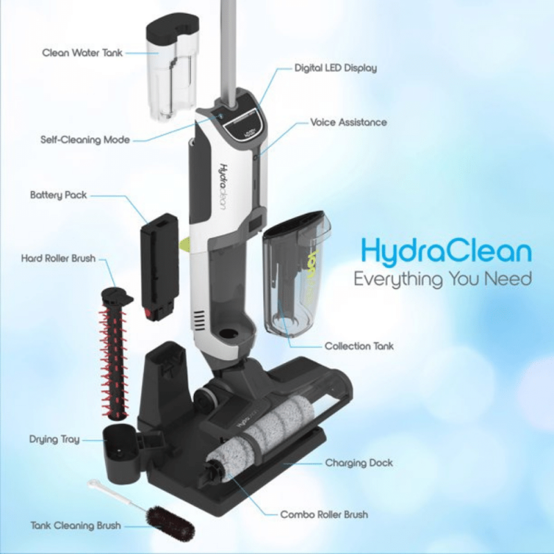 IonVac HydraClean, Cordless All-In-One Wet/Dry Hardwood Floor And Area Rug Vacuum Cleaner