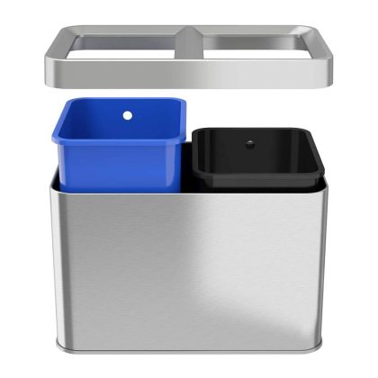 iTouchless 5.3 Gallon Dual Compartment Slim Open Top Waste Bin