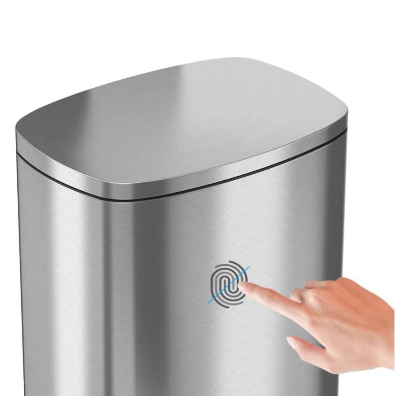 iTouchless SoftStep 13.2 gal Stainless Steel Step Kitchen Garbage Can
