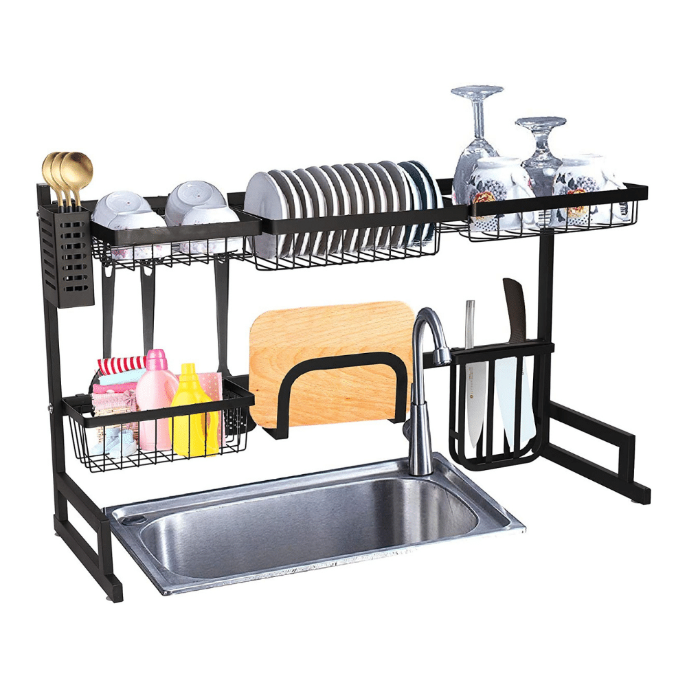 Karmas Product Over Sink Stainless Steel Dish Drying Rack, 35-Inch Length
