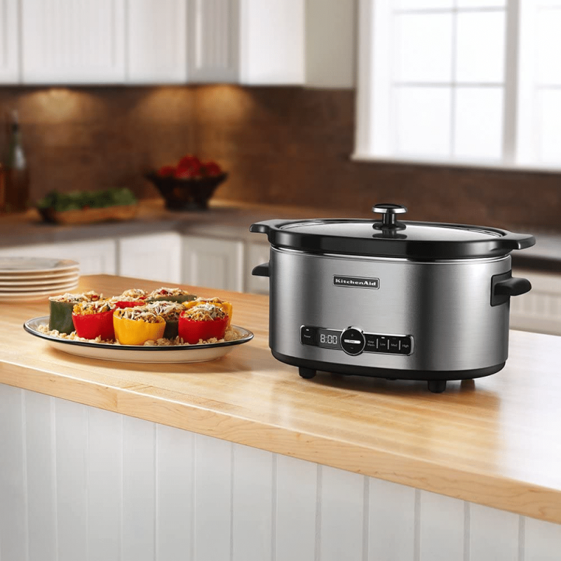 KitchenAid KSC6223SS 6-Qt. Slow Cooker with Standard Lid, Stainless Steel