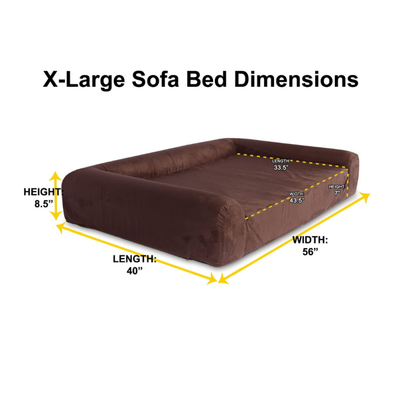 Kopeks Orthopedic Memory Foam Brown Sofa Bed for Dogs, X-Large