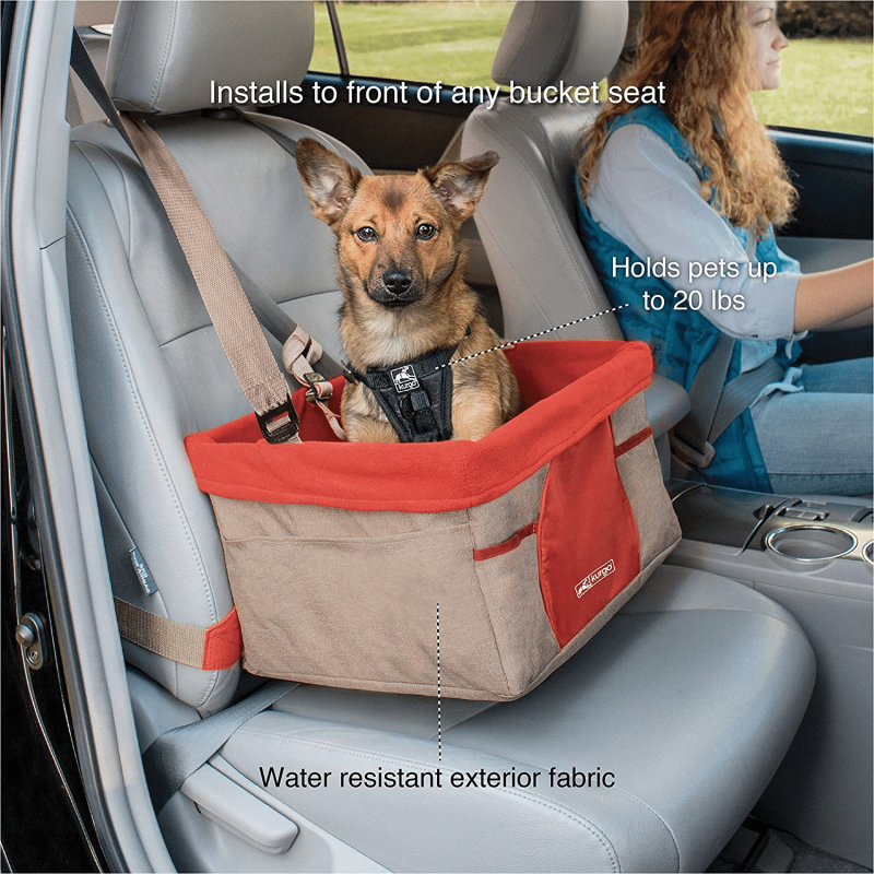 Kurgo Rover Heather Booster Dog Car Seat, Red