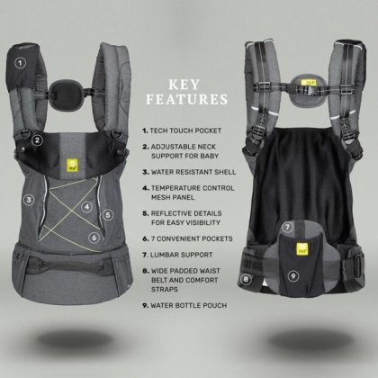 LILLEbaby Pursuit All Season Baby Carrier, Graphite